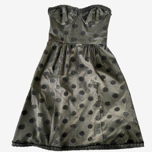 Nanette Lepore Polka dot midi strapless dressy dress size 2